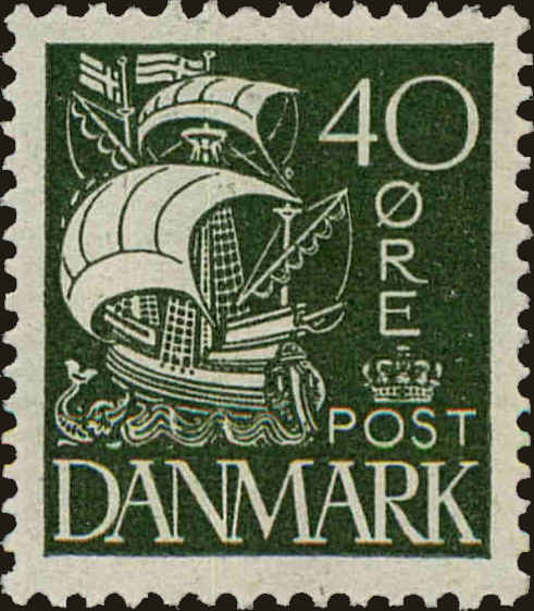 Front view of Denmark 197 collectors stamp