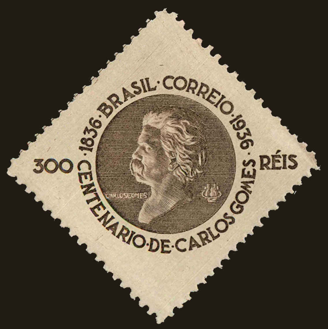 Front view of Brazil 423 collectors stamp