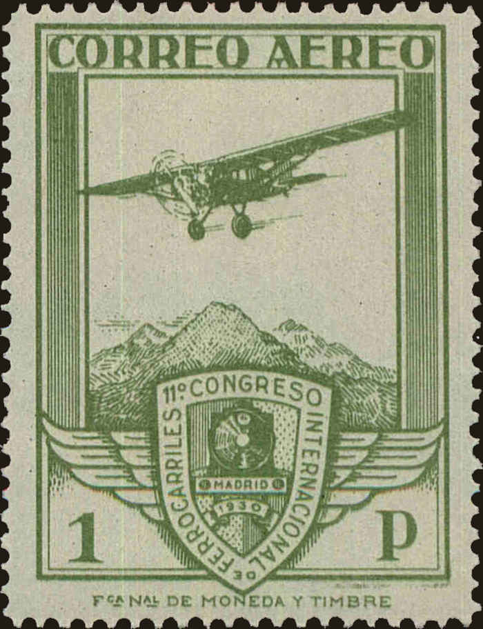 Front view of Spain C16 collectors stamp