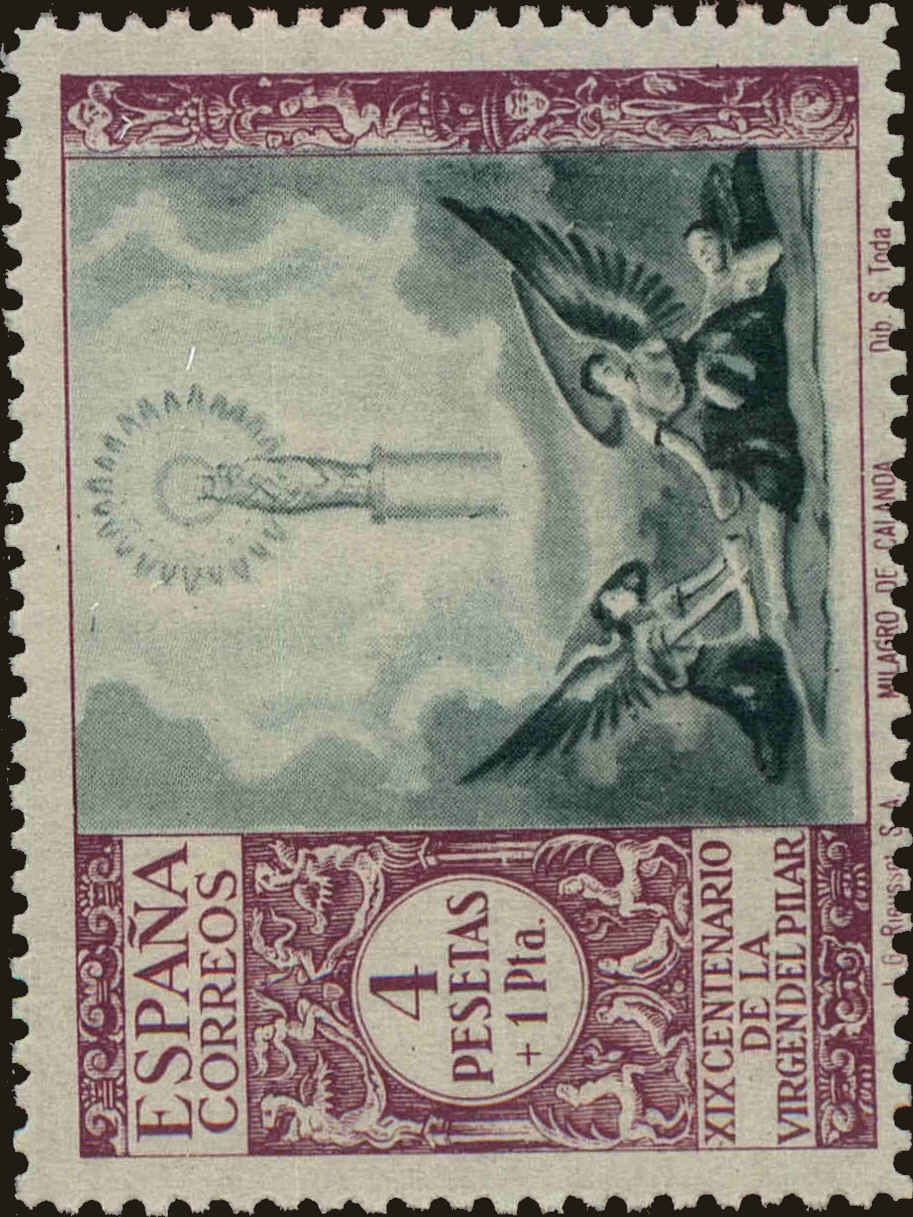 Front view of Spain B121 collectors stamp