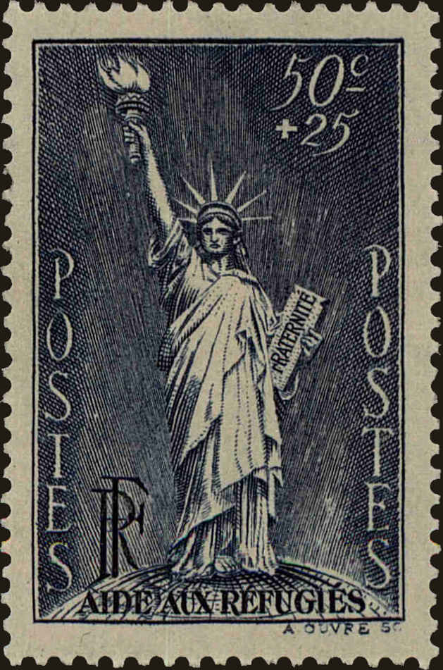 Front view of France B44 collectors stamp