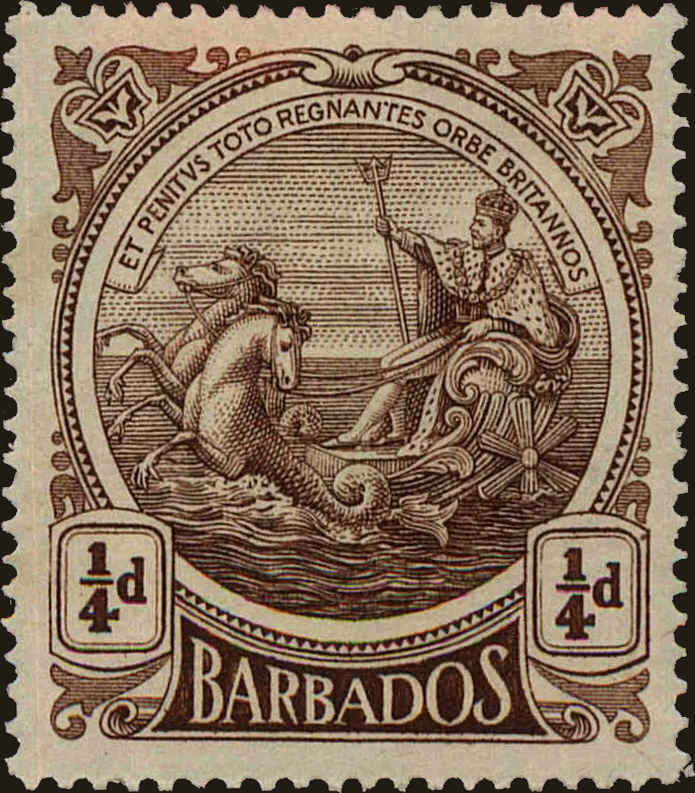 Front view of Barbados 127 collectors stamp