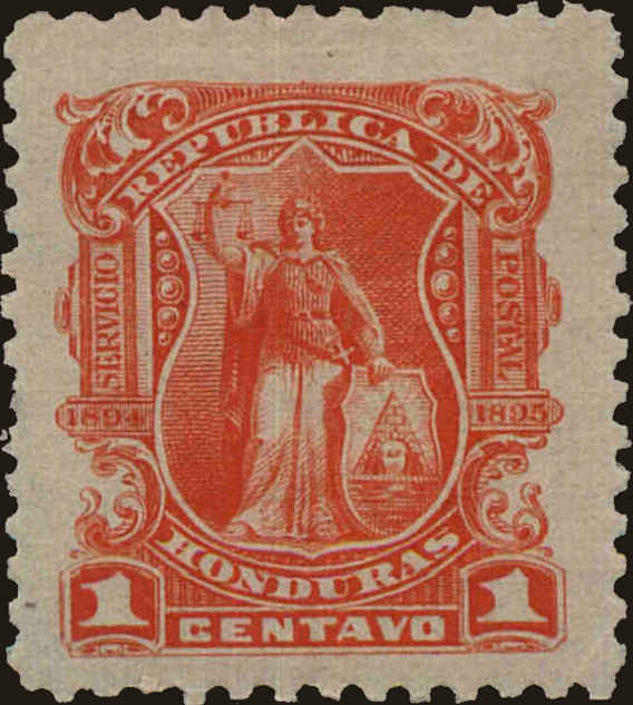 Front view of Honduras 87 collectors stamp