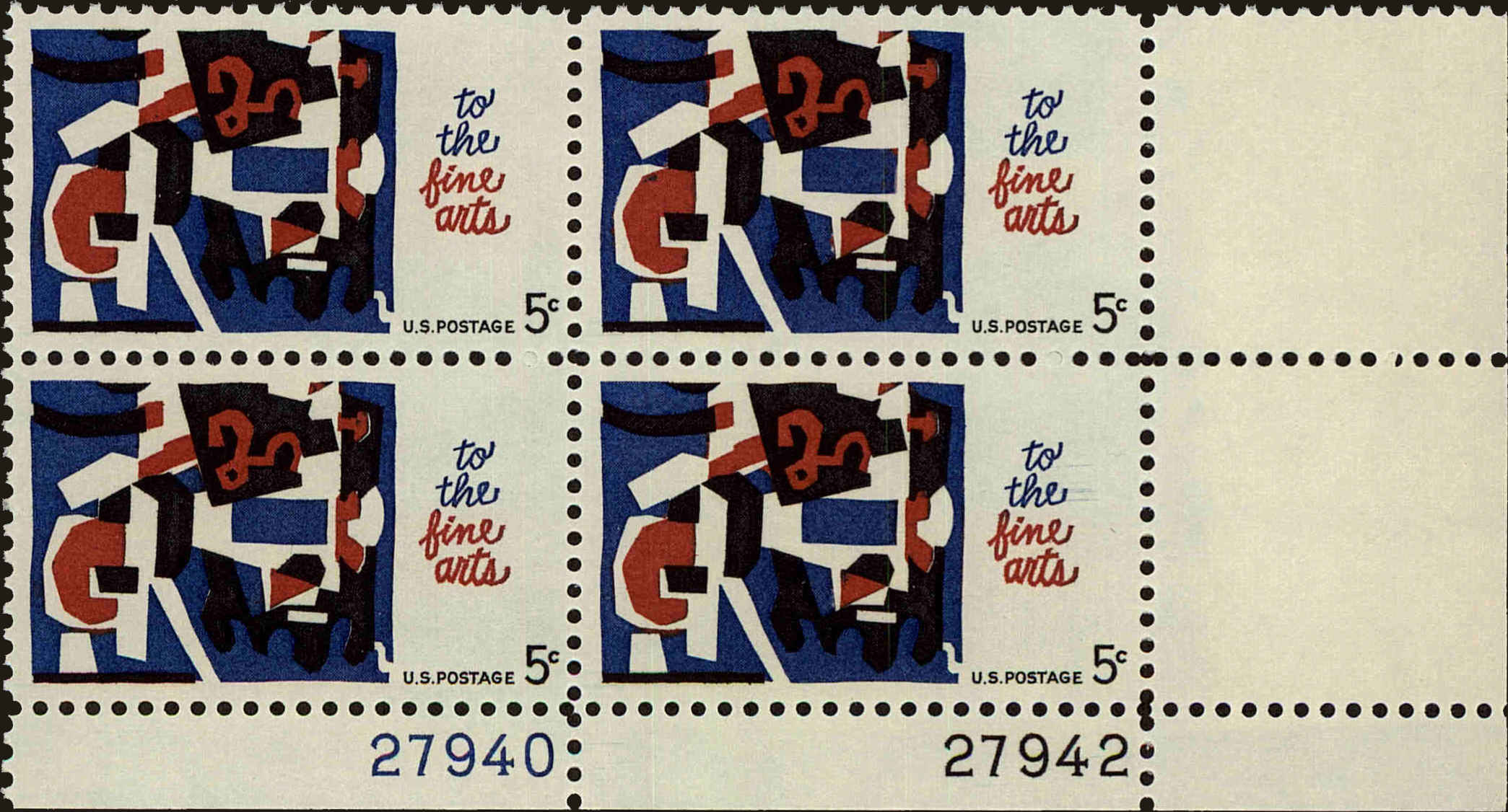 Front view of United States 1259 collectors stamp