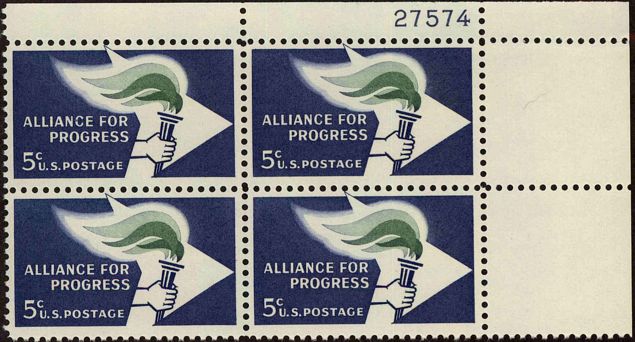 Front view of United States 1234 collectors stamp
