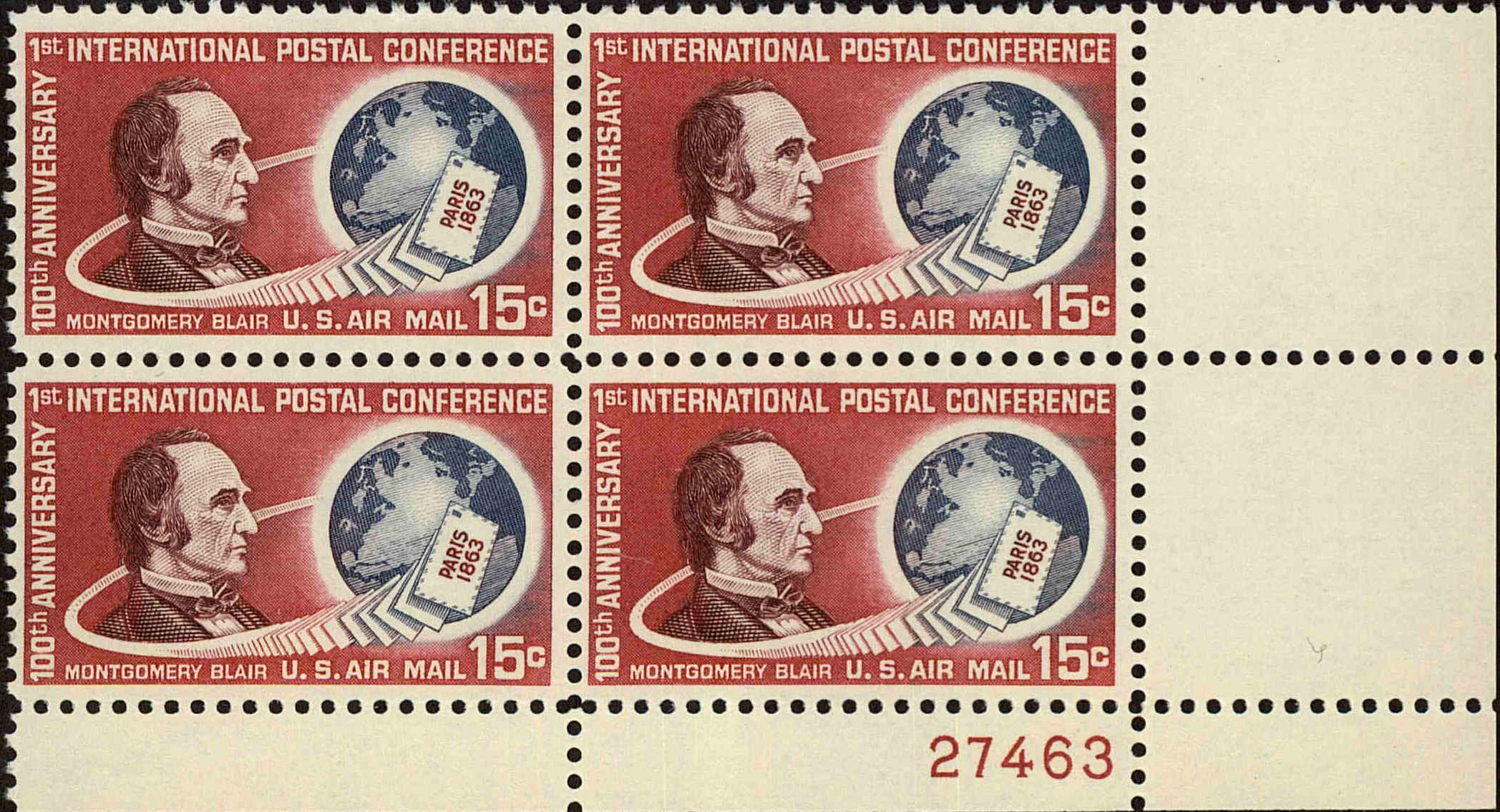 Front view of United States C66 collectors stamp