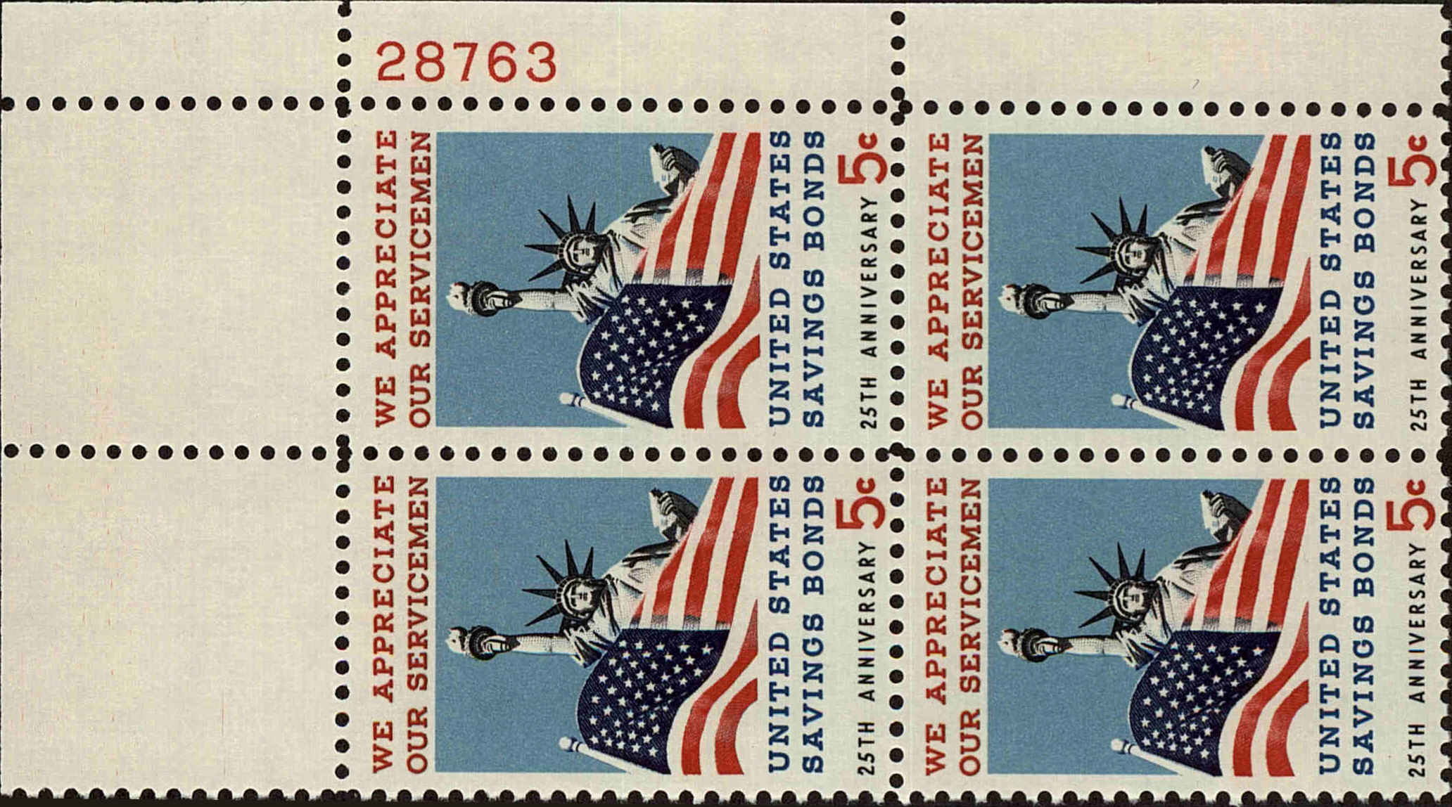 Front view of United States 1320 collectors stamp