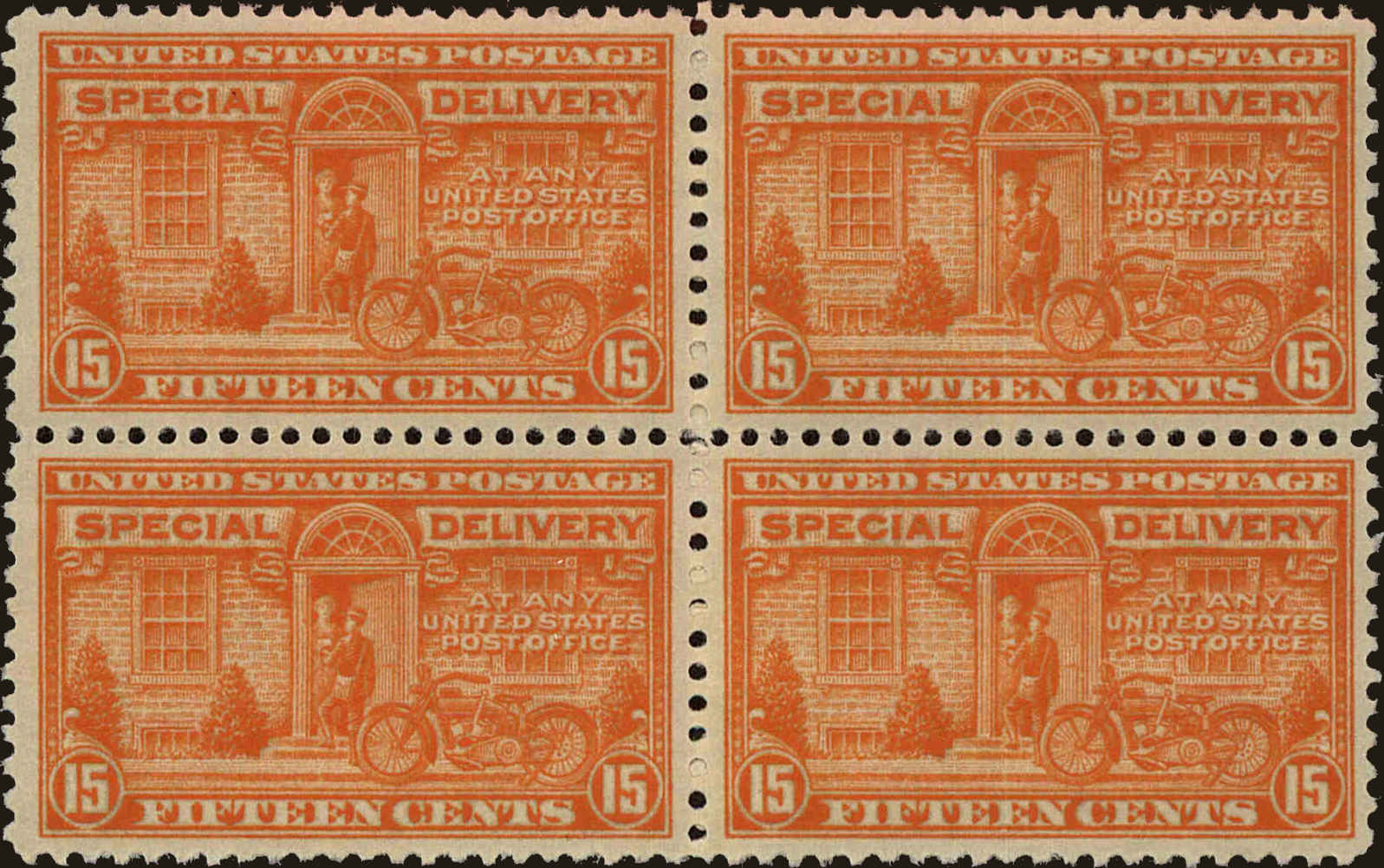 Front view of United States E18 collectors stamp