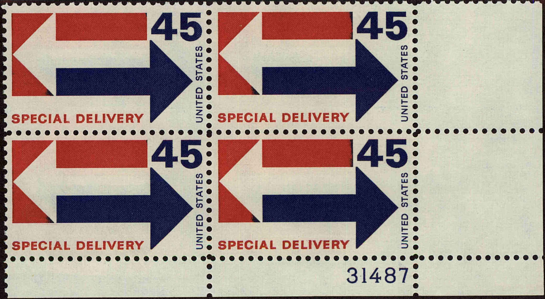 Front view of United States E22 collectors stamp