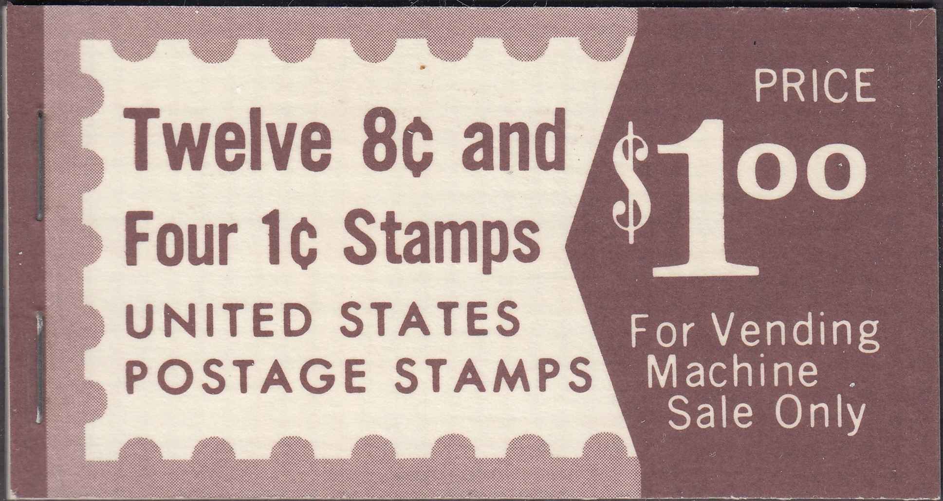 Front view of United States BK117 collectors stamp