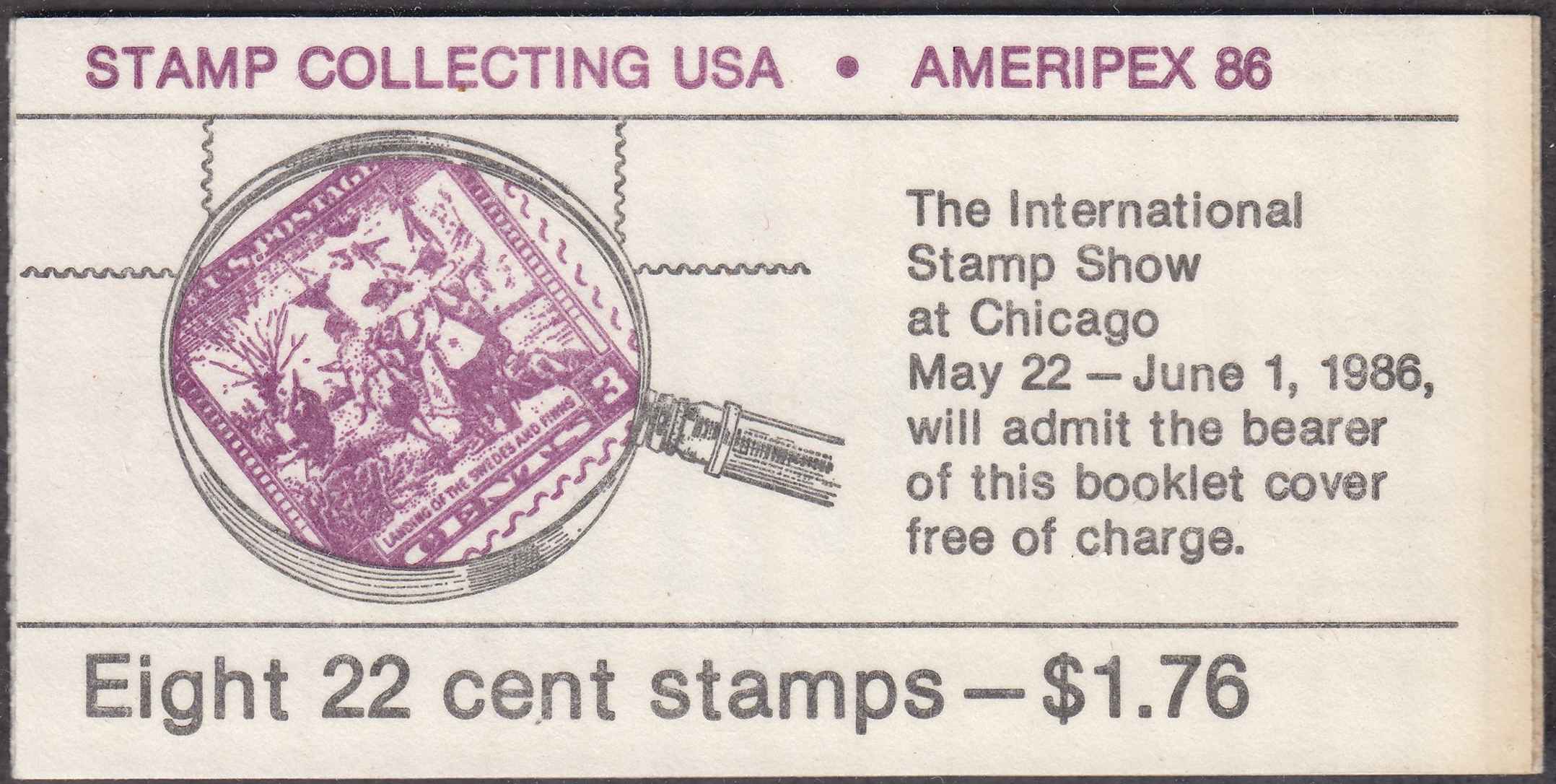 Front view of United States BK153 collectors stamp