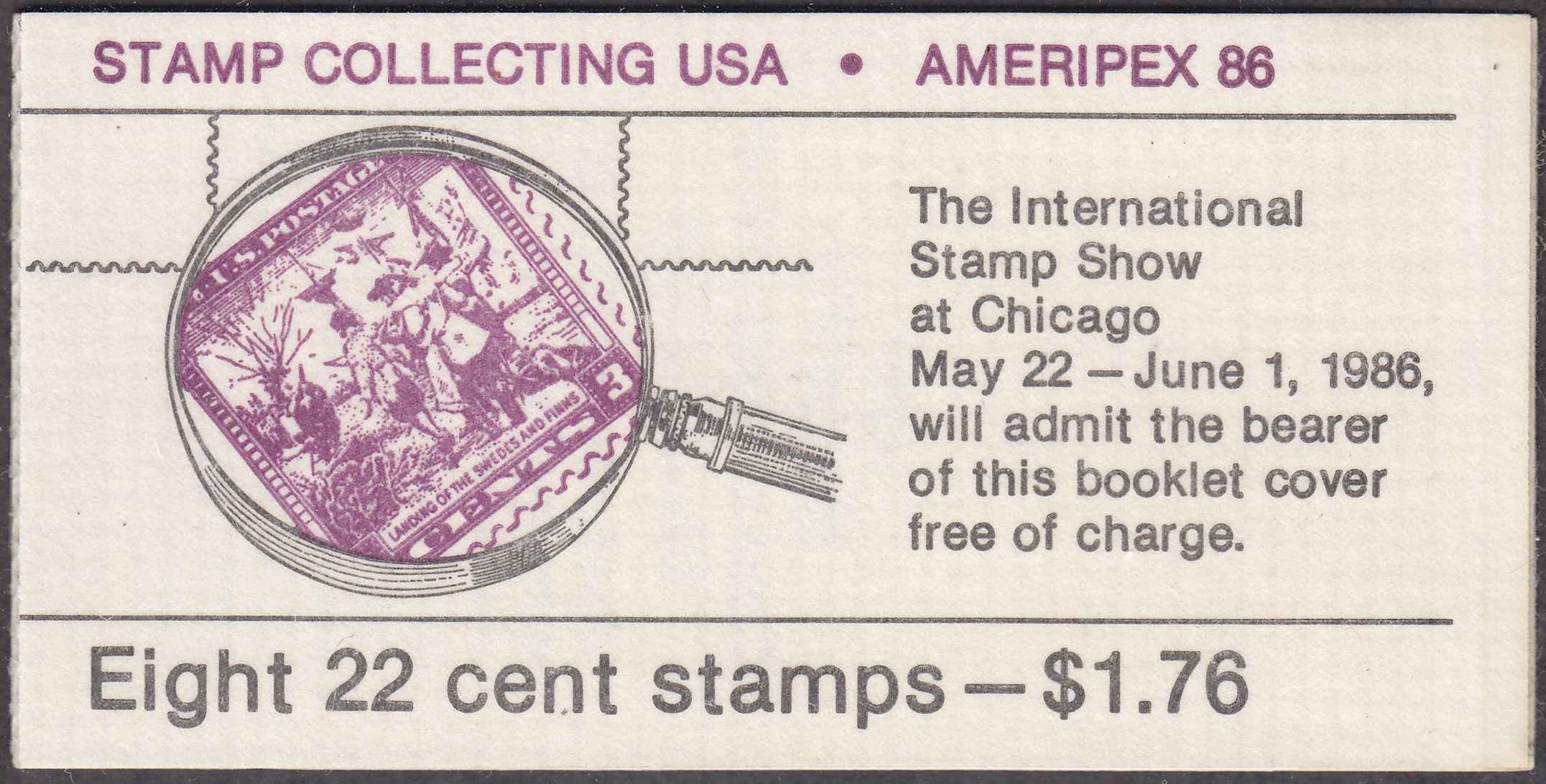 Front view of United States BK153 collectors stamp