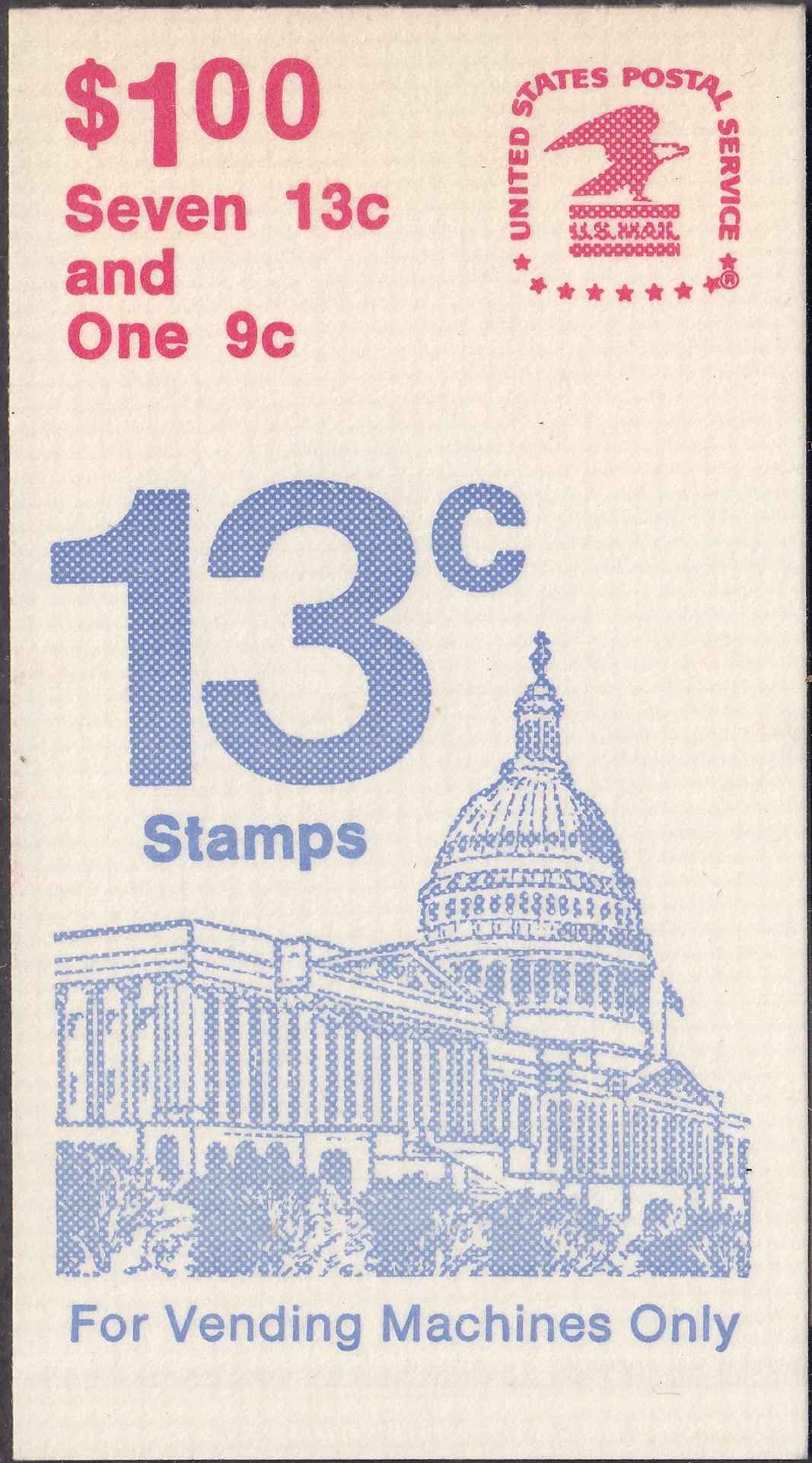 Front view of United States BK131 collectors stamp