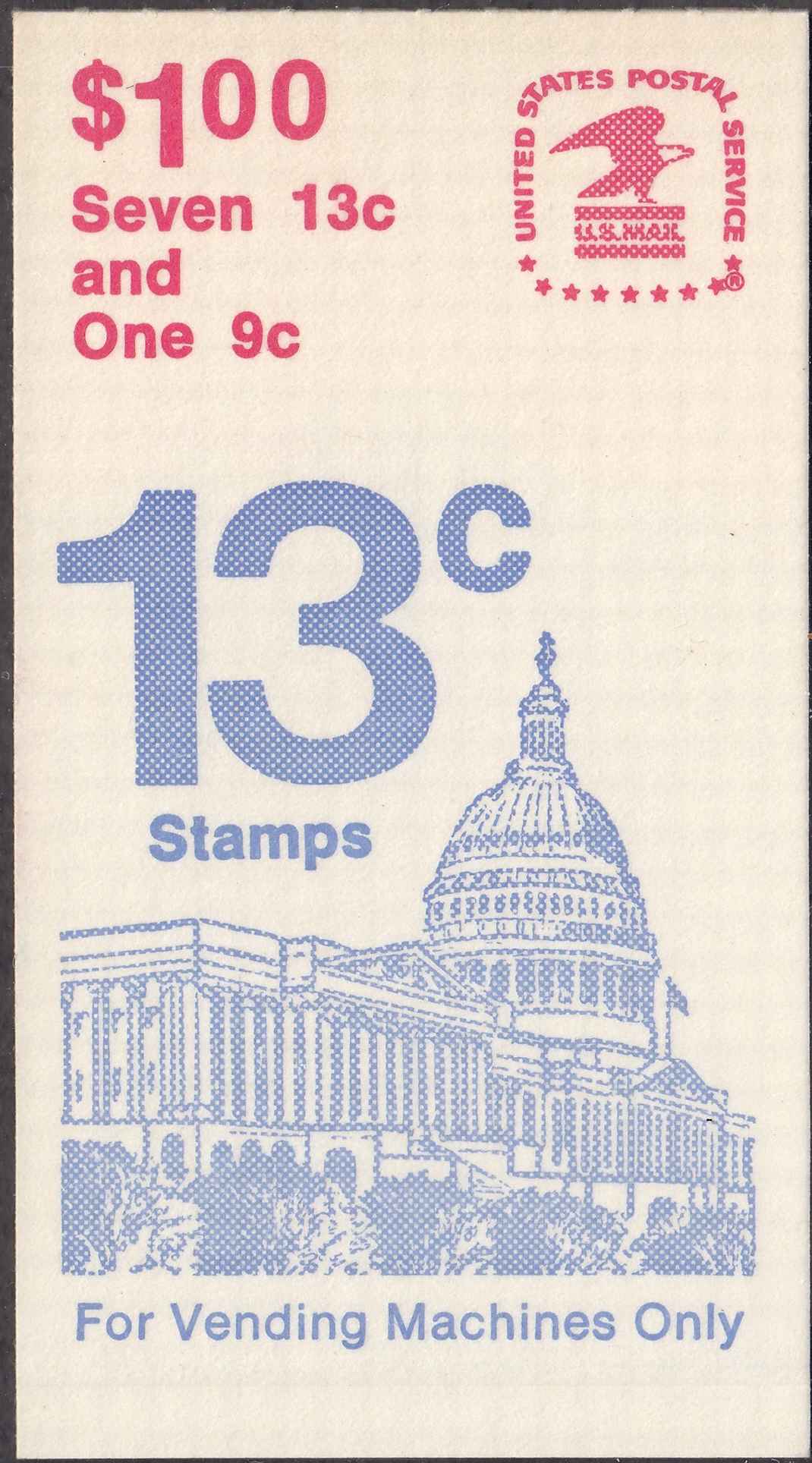 Front view of United States BK131 collectors stamp