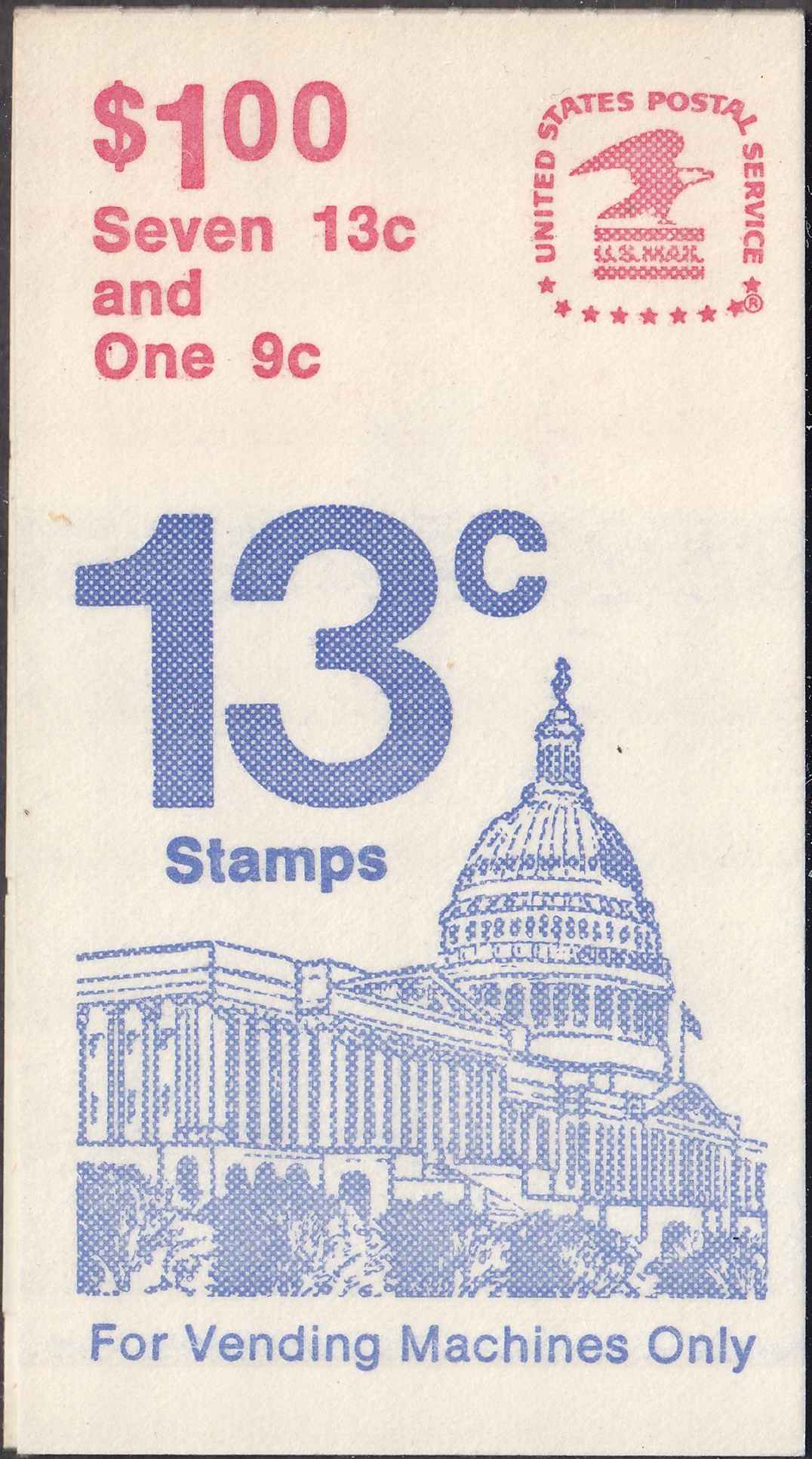 Front view of United States BK131 collectors stamp