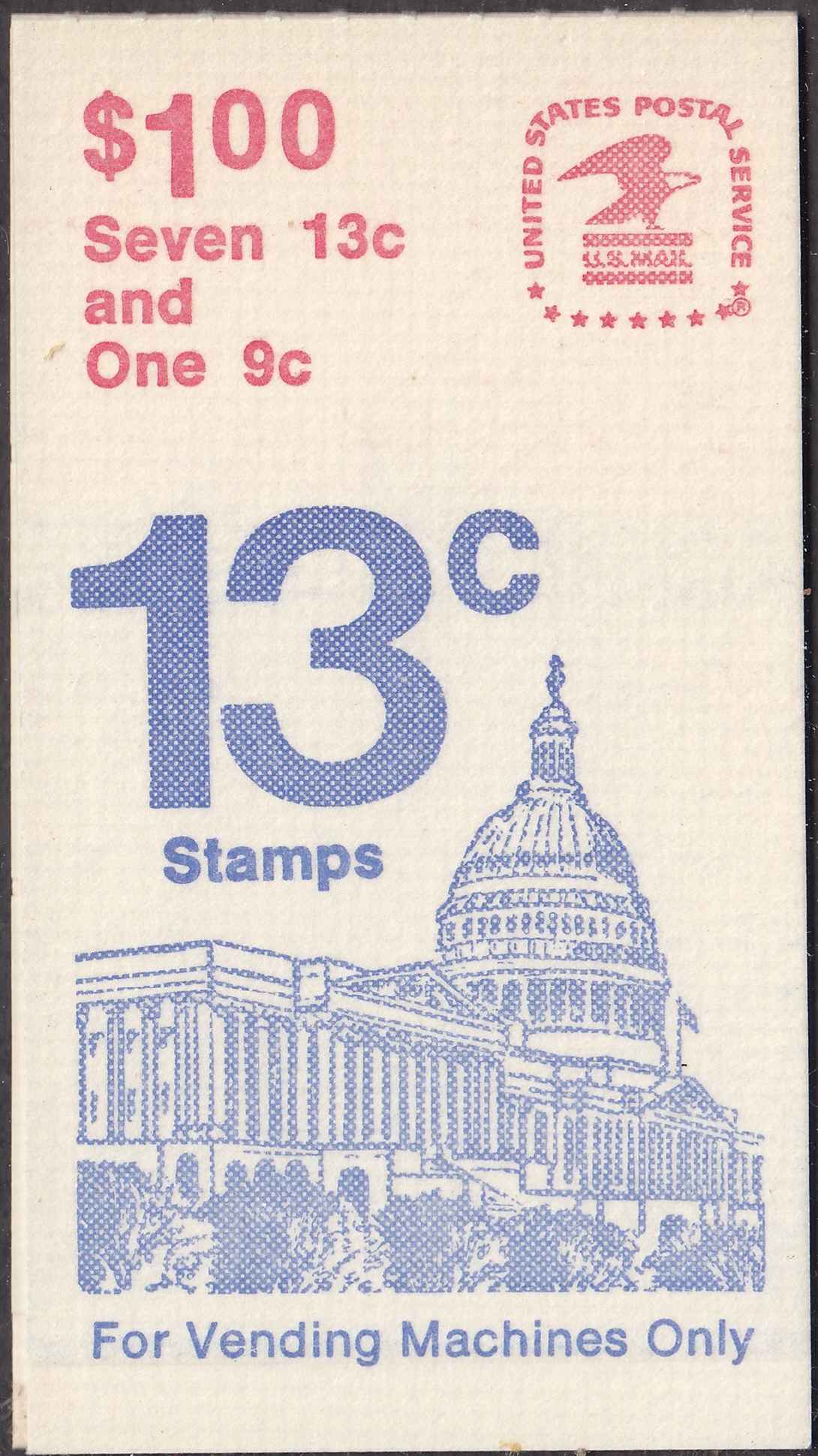 Front view of United States BK131 collectors stamp