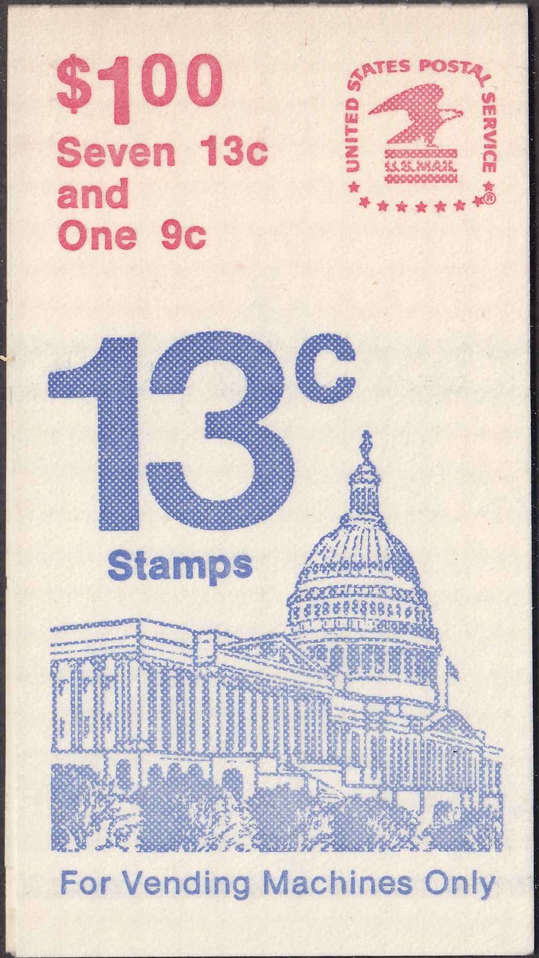 Front view of United States BK131 collectors stamp