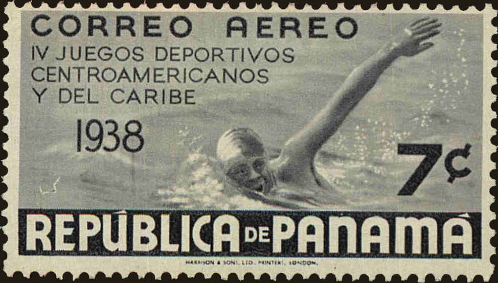 Front view of Panama C45 collectors stamp