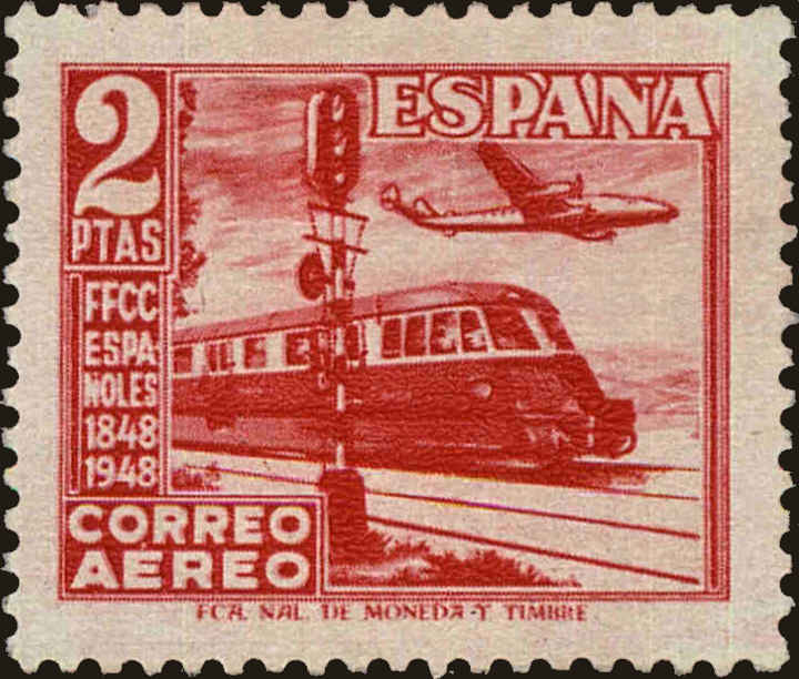 Front view of Spain C125 collectors stamp