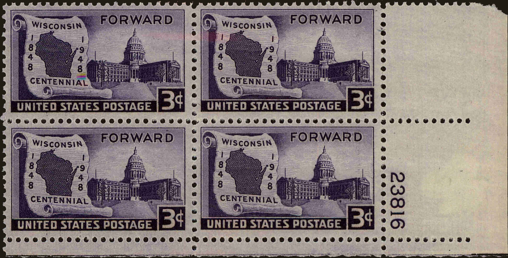 Front view of United States 957 collectors stamp