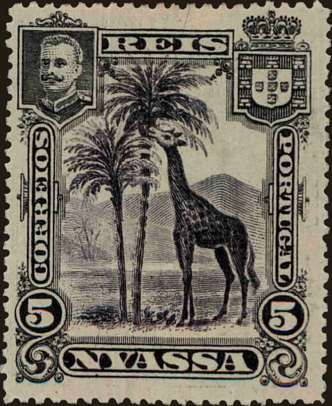 Front view of Nyassa 27 collectors stamp