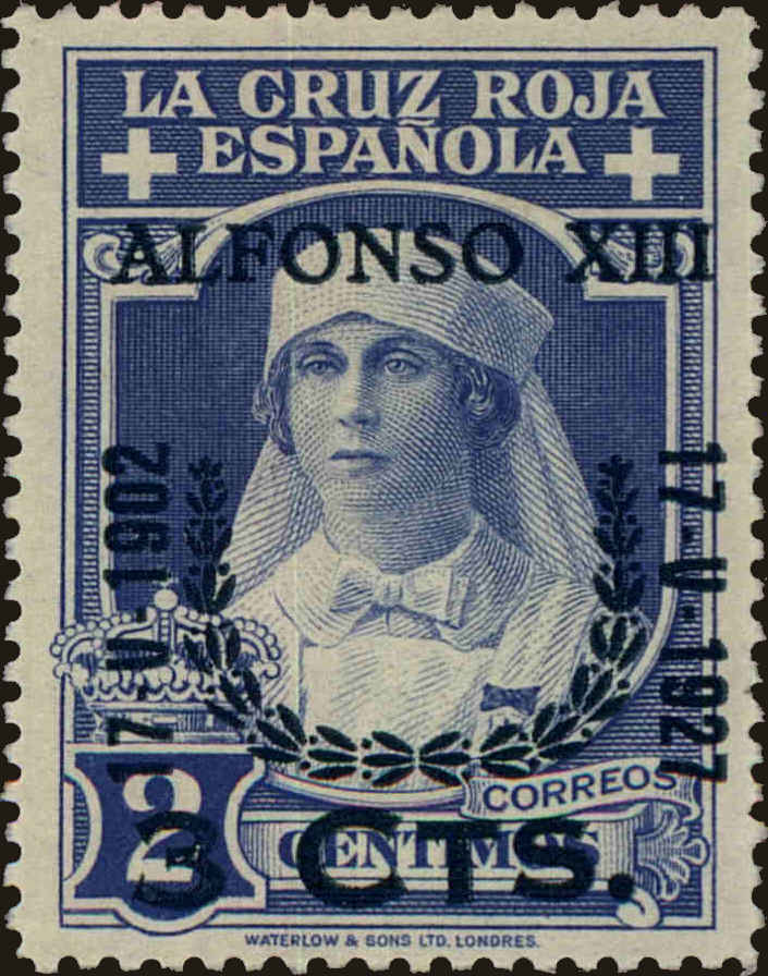 Front view of Spain B20 collectors stamp