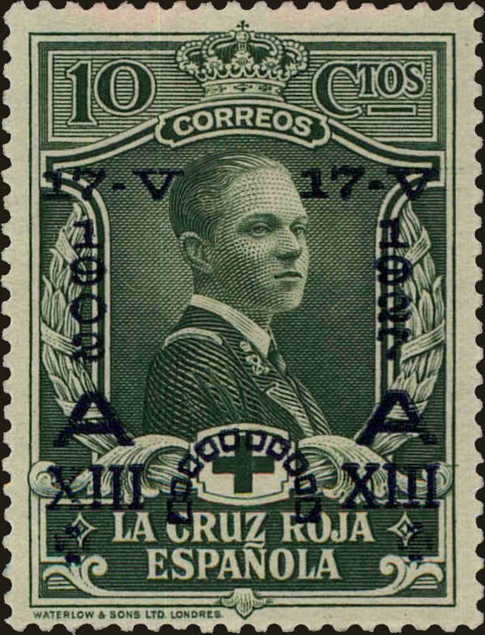 Front view of Spain B22 collectors stamp