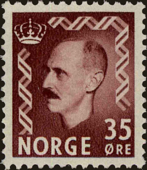 Front view of Norway 312 collectors stamp