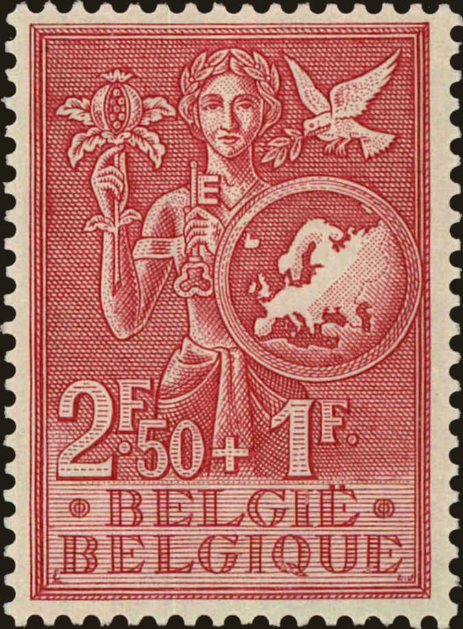 Front view of Belgium B545 collectors stamp