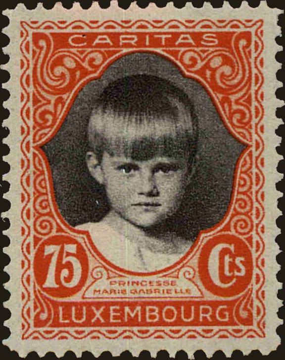 Front view of Luxembourg B37 collectors stamp