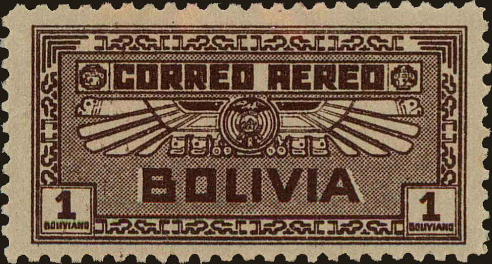 Front view of Bolivia C41 collectors stamp