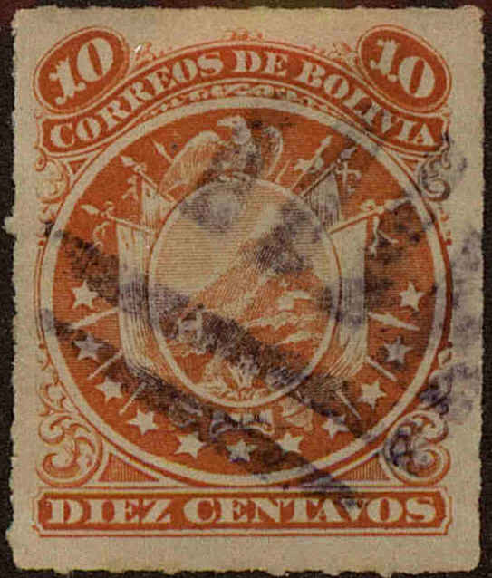 Front view of Bolivia 27 collectors stamp