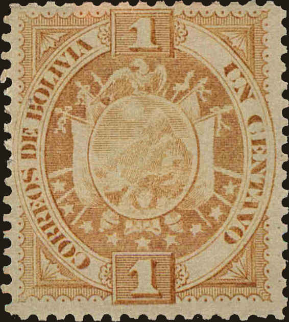 Front view of Bolivia 40 collectors stamp