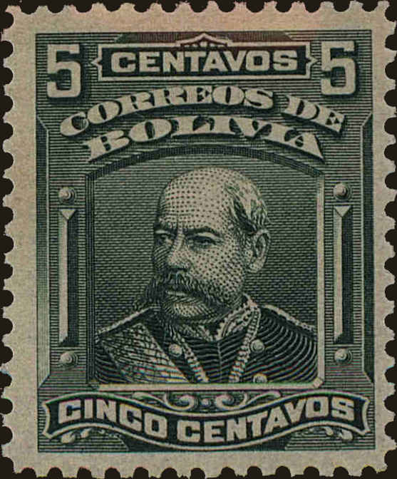 Front view of Bolivia 105 collectors stamp