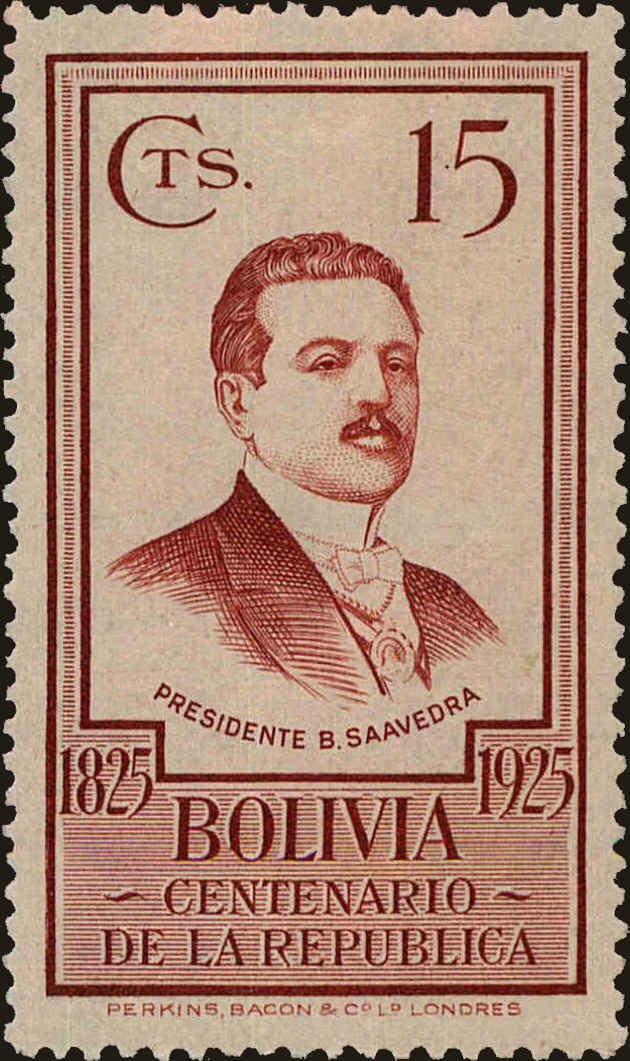Front view of Bolivia 154 collectors stamp