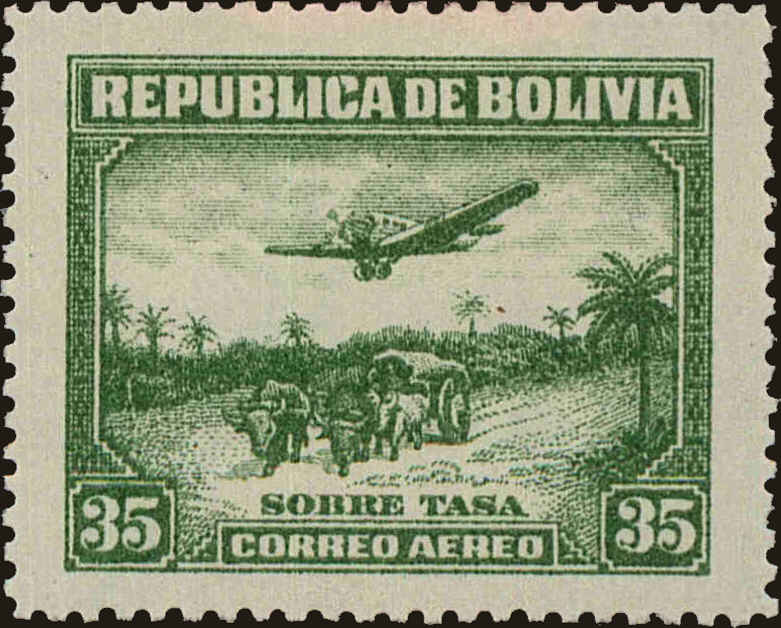 Front view of Bolivia C30 collectors stamp