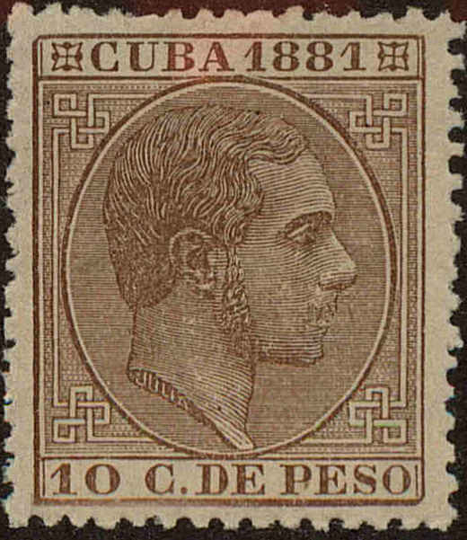 Front view of Cuba (Spanish) 98b collectors stamp