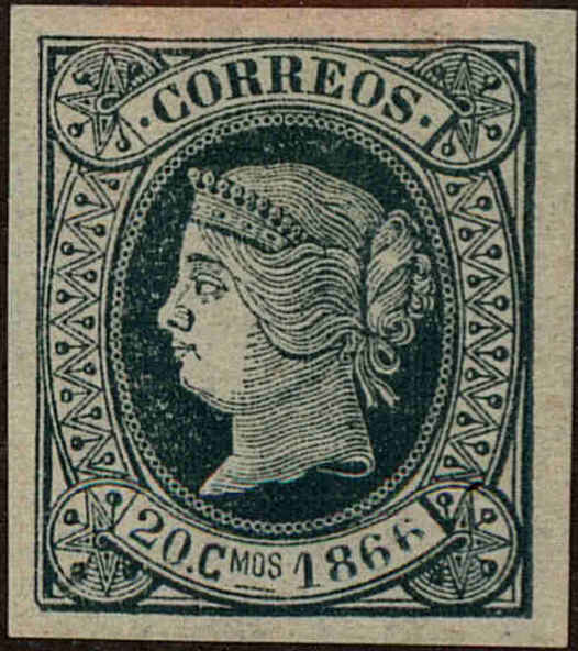 Front view of Cuba (Spanish) 25 collectors stamp