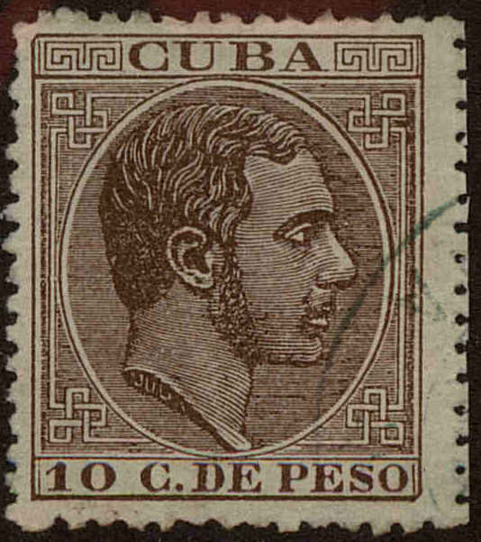 Front view of Cuba (Spanish) 127 collectors stamp