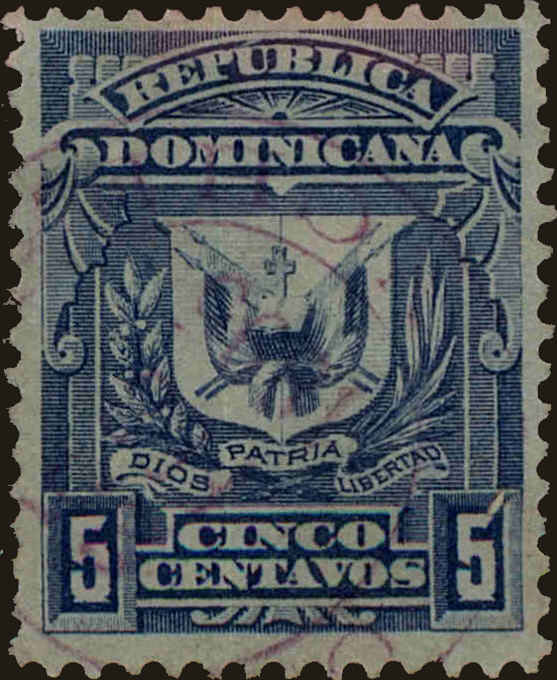 Front view of Dominican Republic 90 collectors stamp
