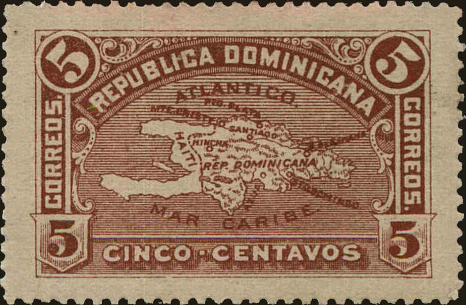 Front view of Dominican Republic 115 collectors stamp