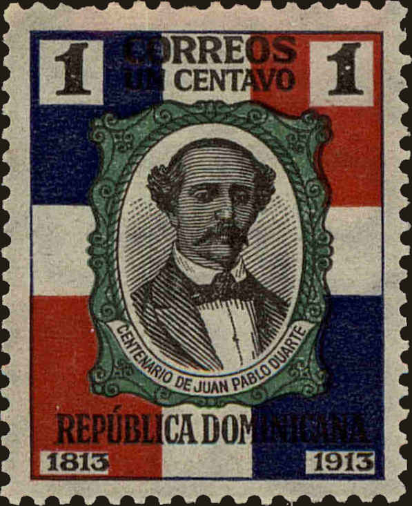 Front view of Dominican Republic 187 collectors stamp