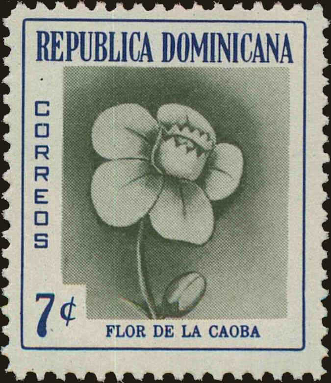 Front view of Dominican Republic 491 collectors stamp