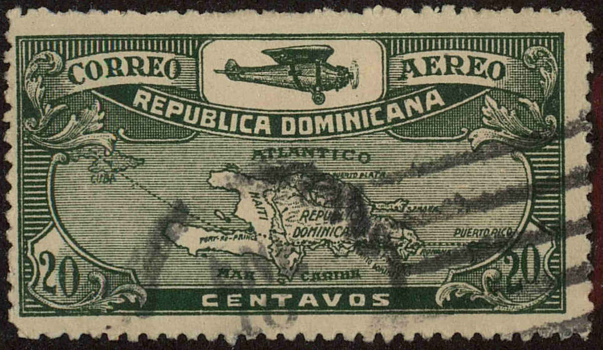 Front view of Dominican Republic C4 collectors stamp