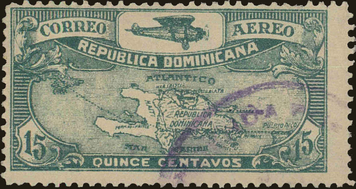 Front view of Dominican Republic C7 collectors stamp