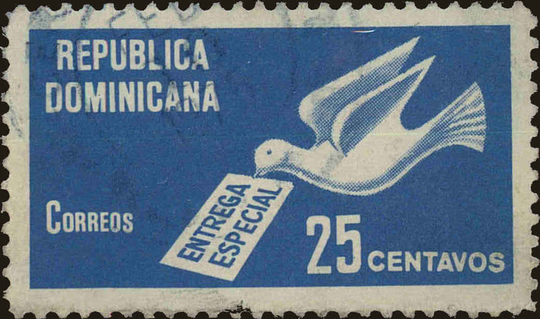 Front view of Dominican Republic E9 collectors stamp