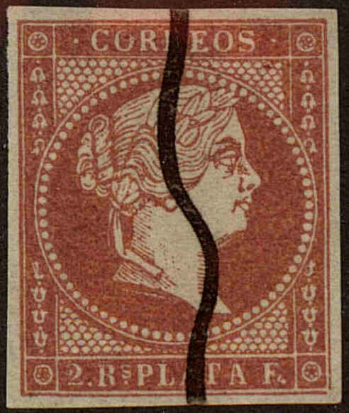 Front view of Cuba (Spanish) 14 collectors stamp
