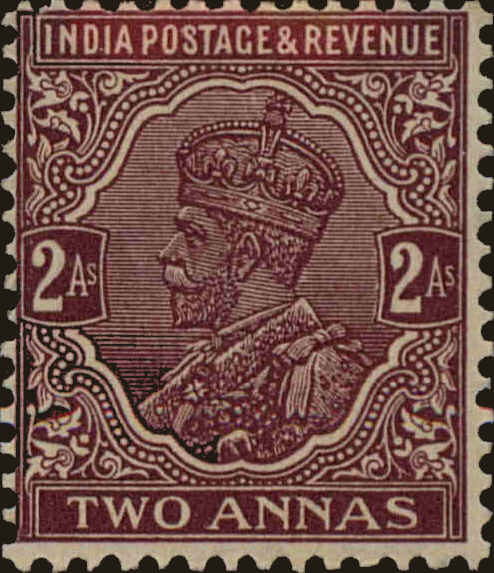 Front view of India 126b collectors stamp