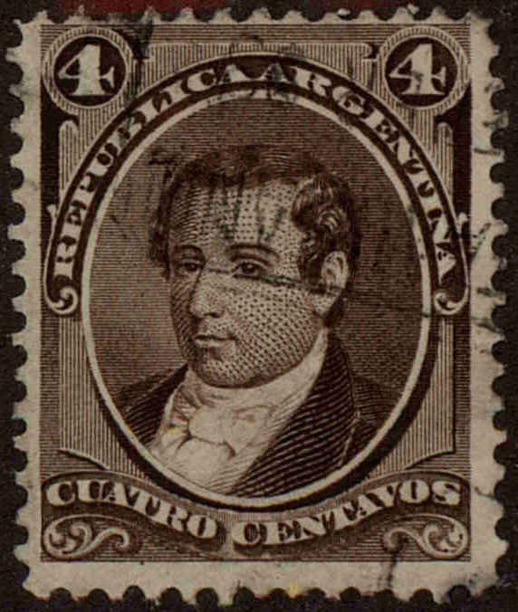 Front view of Argentina 23 collectors stamp