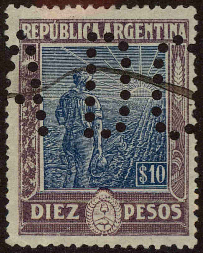 Front view of Argentina 203 collectors stamp